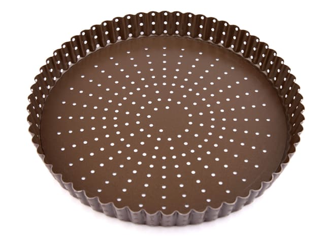 Tourtière cannelée fond perforé mobile - Ø 28 cm - Gobel