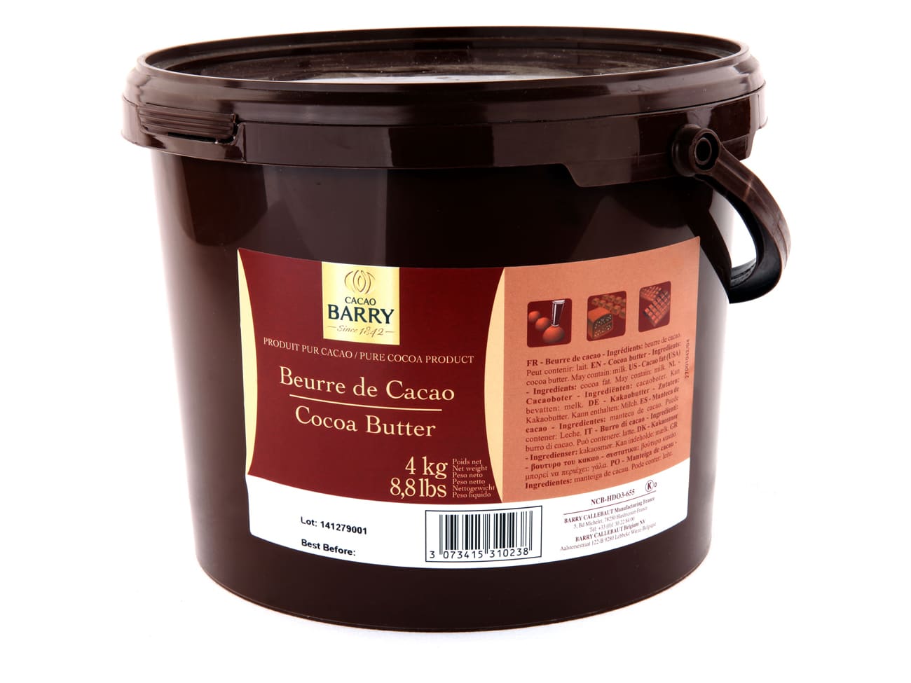 Beurre de Cacao 4 kg Barry - Meilleur du Chef