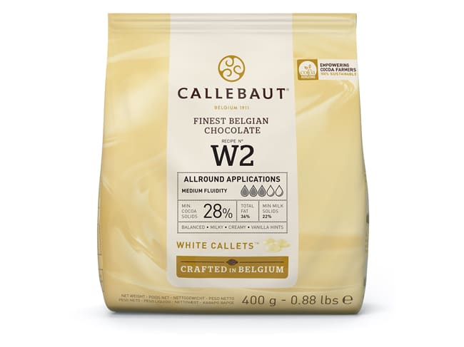 Chocolat blanc W2 28% - 400 g - DDM proche - Callebaut