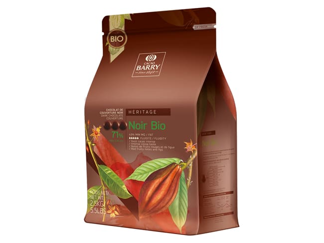 Chocolat noir Bio 71% - 2,5 kg - Cacao Barry