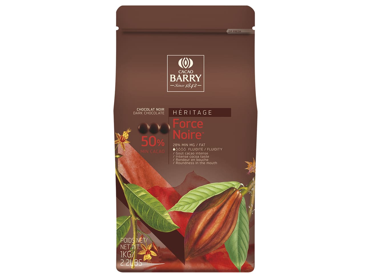 Chocolat noir Force Noire 50% - 1 kg - Cacao Barry