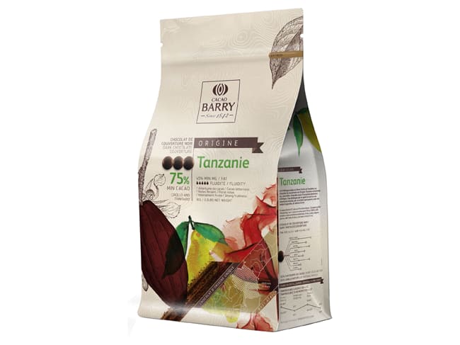 Chocolat noir Tanzanie 75% - 1 kg - Cacao Barry