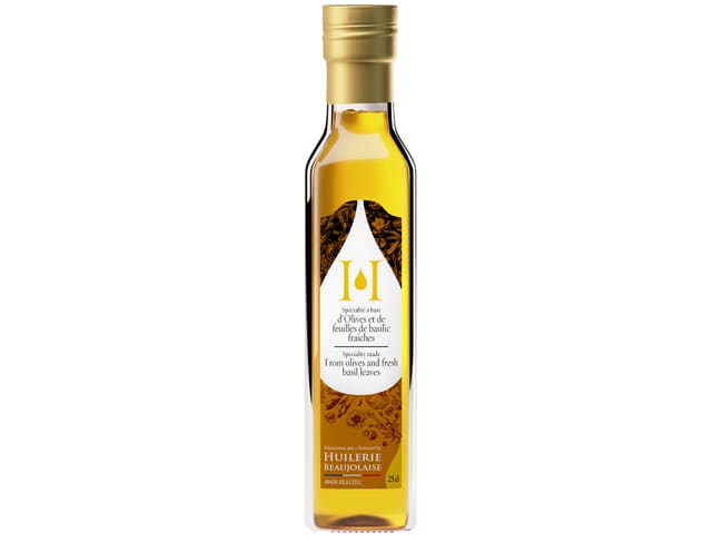 Huile d'olive au basilic - 25 cl - Huilerie Beaujolaise