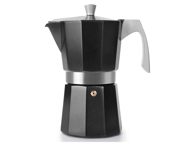 CAFETIERE ITALIENNE INDUCTION NEW MOKA 6 TASSES BLACK - Art Cuisine