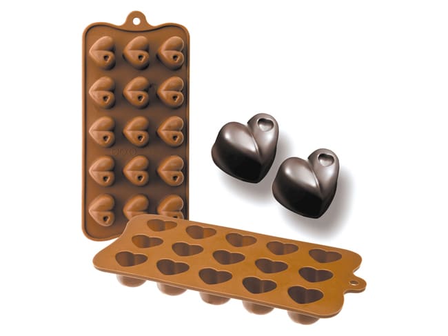 Moule silicone pour chocolat - coeur - 15 empreintes - Ibili