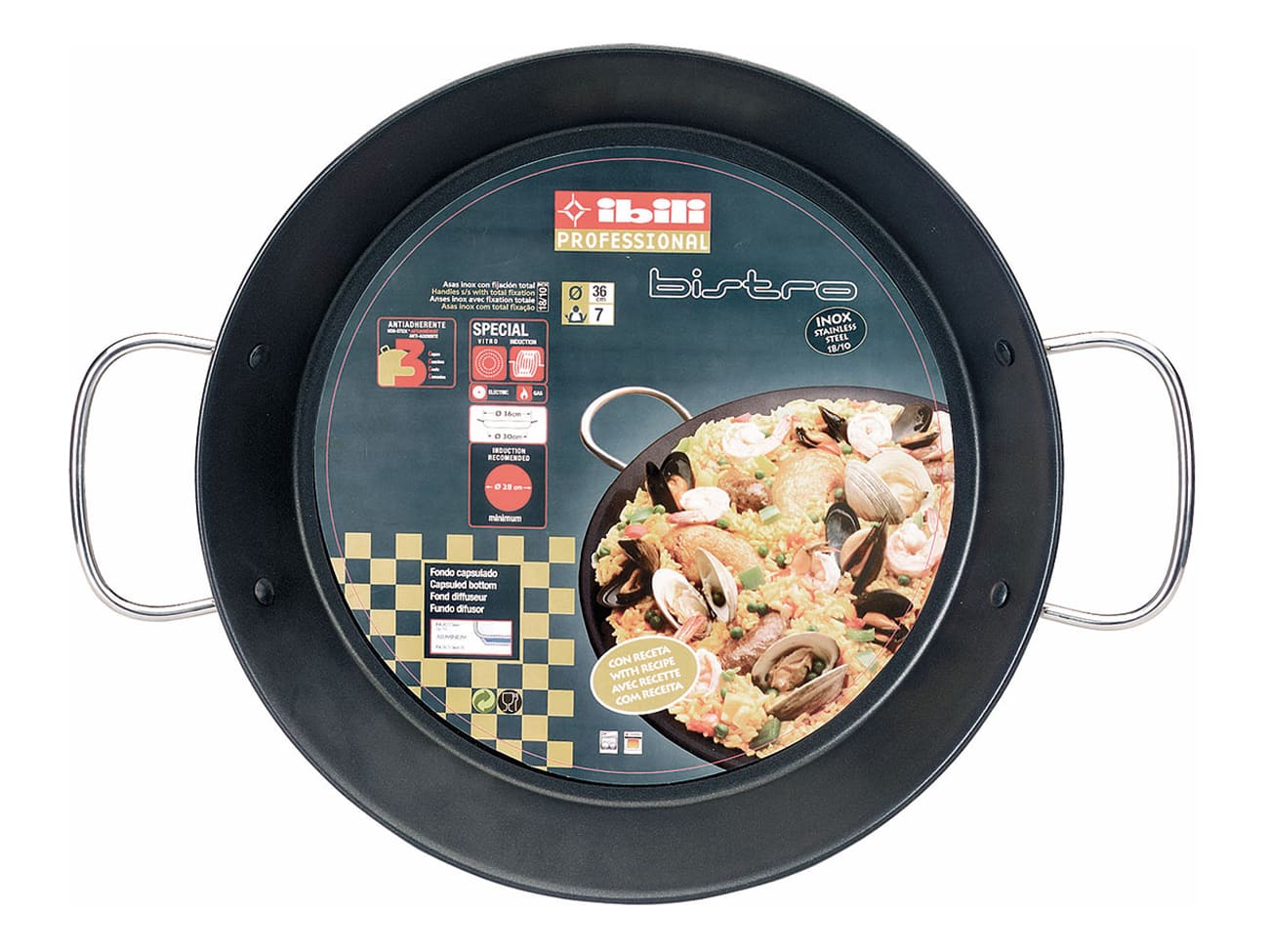 Plat à paella compatible induction Ø 40 cm - Meilleur du Chef