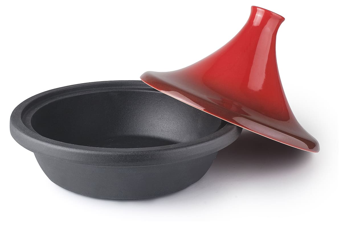 Tajine Marocain Artisanal – Terre Cuite Orange/blanc – Diamètre 24 Cm – Neuf