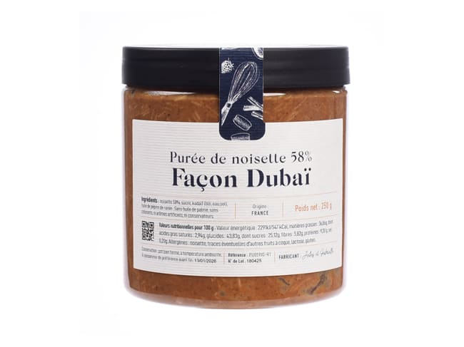 Purée de noisette 58% - façon Dubaï - 250 g - Meilleur du Chef