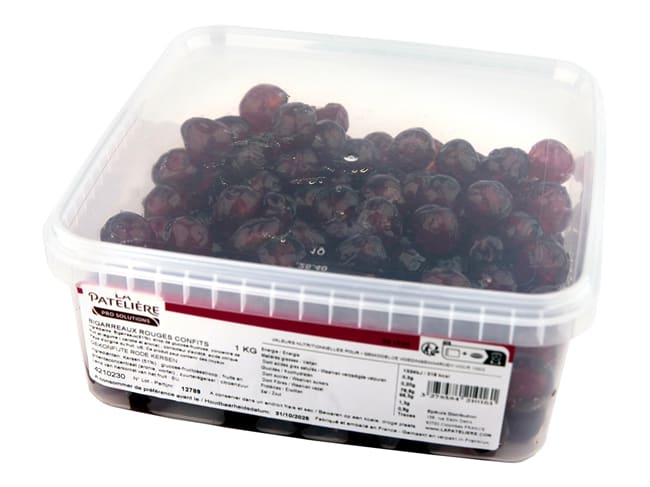 Bigarreaux rouges confits - 1 kg DDM proche - La Patelière