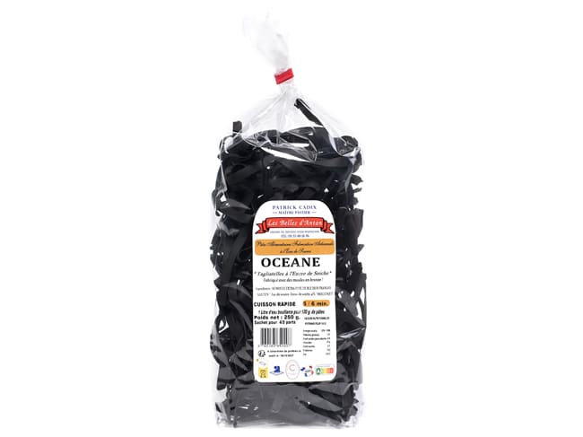 Tagliatelles à l'encre de seiche - Océane - 250 g - Les Belles D'Antan