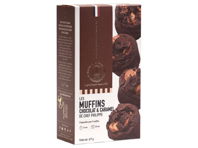 Préparation pour muffins chocolat & caramel - de Chef Philippe - (+ 9 caissettes papier) - Meilleur du Chef