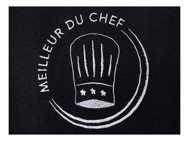 Tablier Loti brodé "Meilleur du Chef" - Noir (broderie fil blanc) - Robur