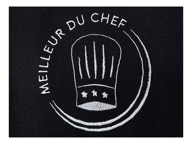 Tablier Pise brodé "Meilleur du Chef" - Noir (broderie fil blanc) - Robur
