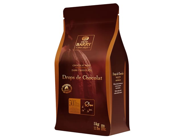 Drops de chocolat noir - 50% cacao - 5 kg - Cacao Barry