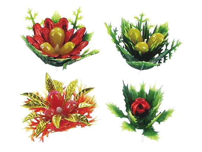 Feuilles de houx assortiment (x 72) - Décoration gâteau