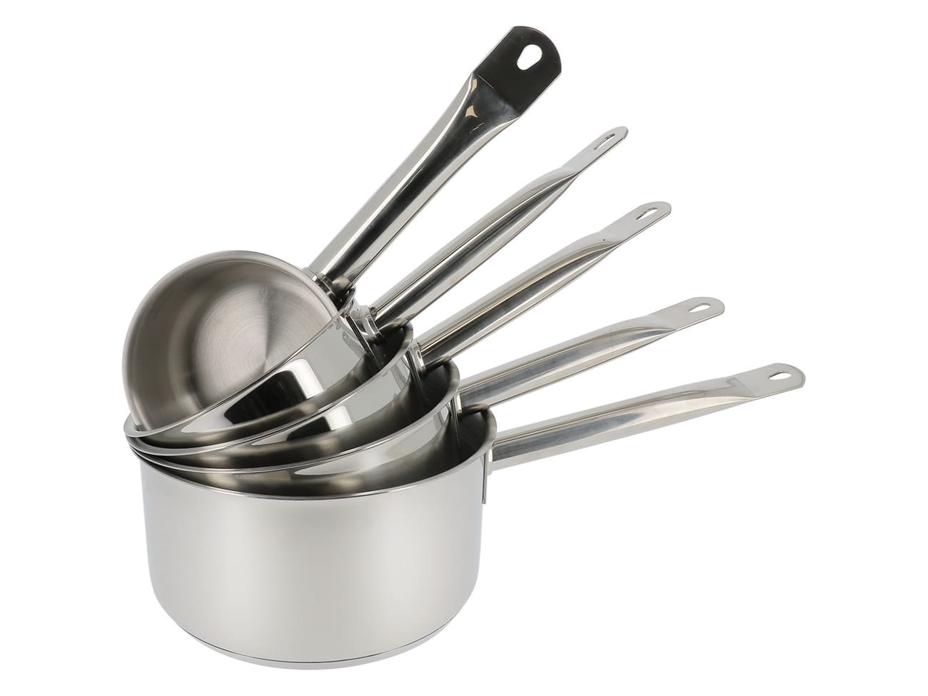 Batterie de cuisine 5 Pcs : casserole 16 + pots 18/20 avec couvercle en  verre. et 3 poêles 20/24/26 - PK5269