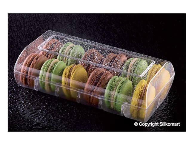 Boîte design Macado 12 macarons - transparente - Silikomart