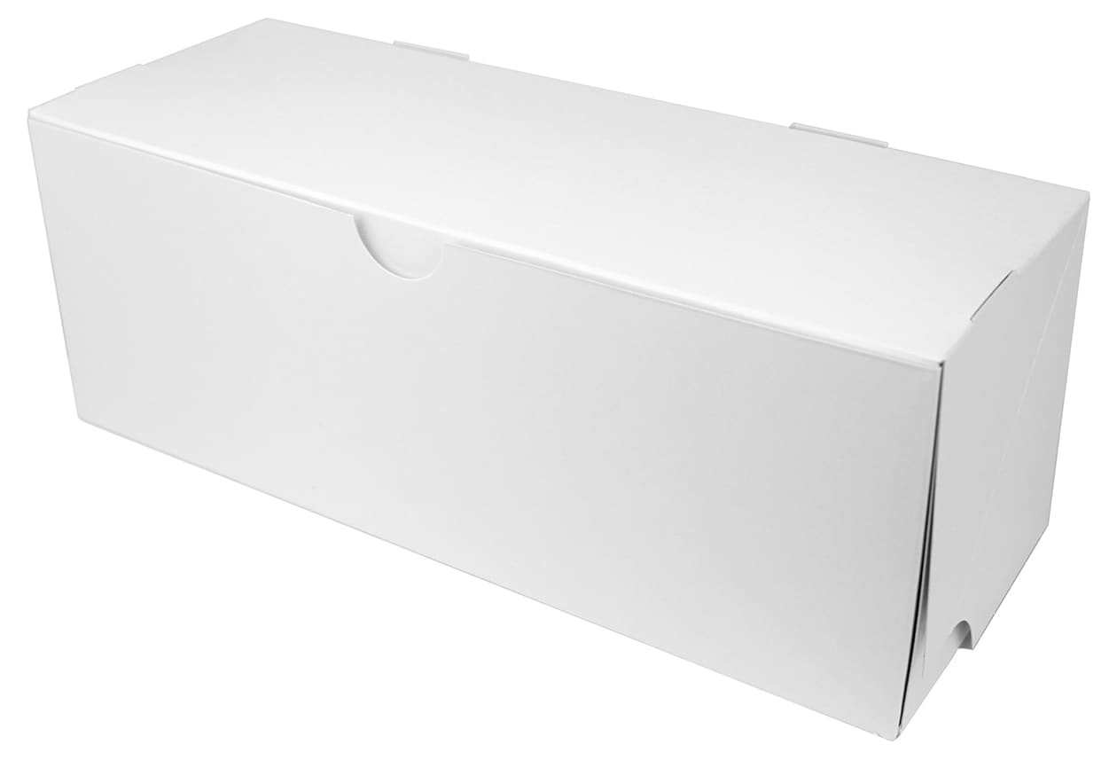 Boîte bûche Noël blanche 40 x 11 x 11 cm