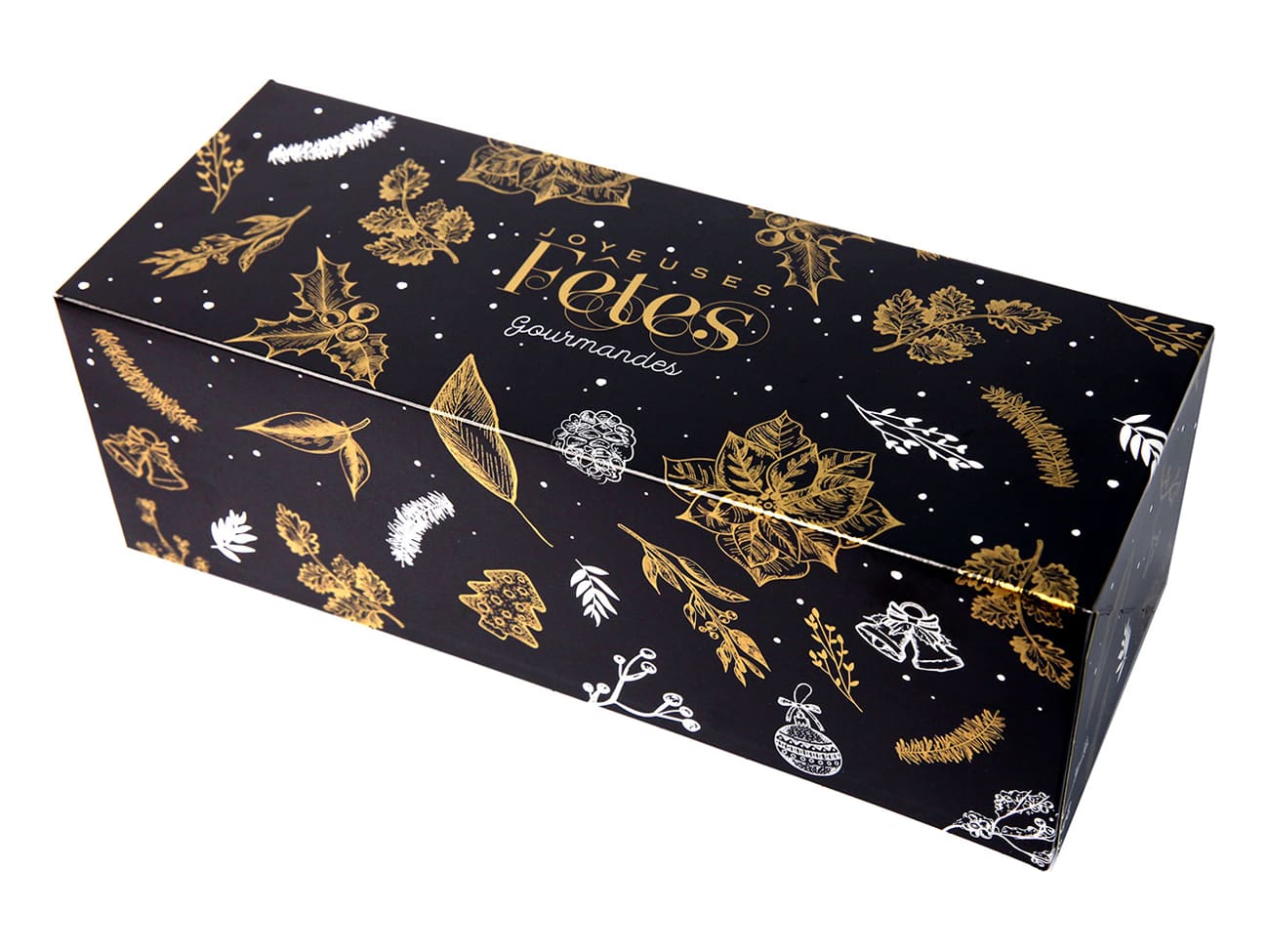 2 boîtes en carton pour bûche de Noël 35 x 11 x 11 cm