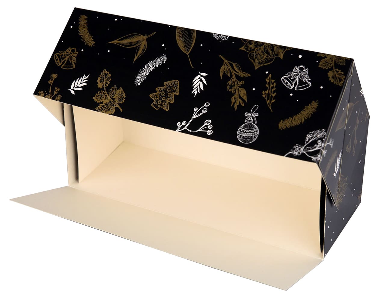 Boîte à Bûche en Carton avec Poignées 35x11x11 cm