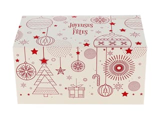 Boîte à bûche Rouge en Fêtes (x 25)
