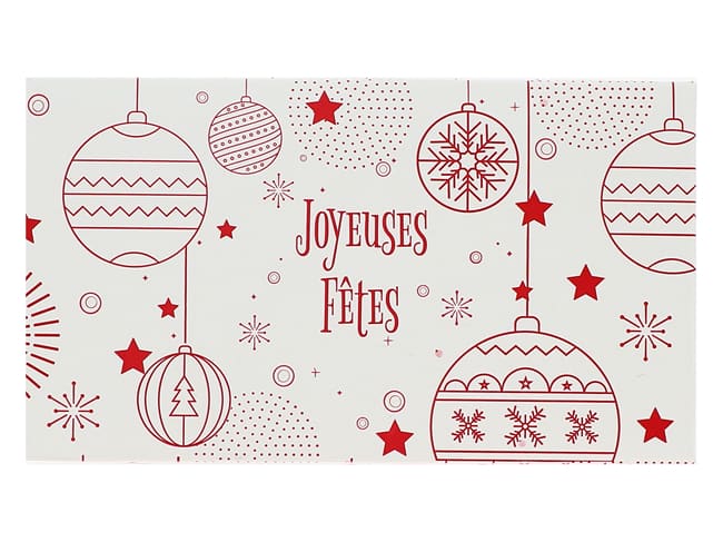 Boîte à bûche Rouge en Fêtes (x 25) - 40 x 11,5 cm