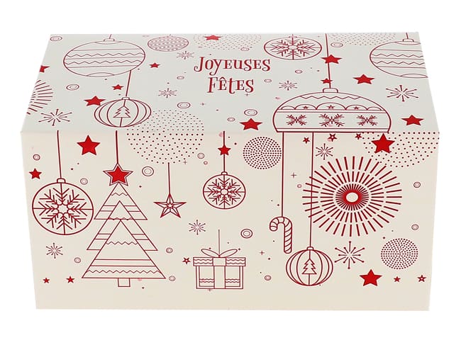 Boîte à bûche Rouge en Fêtes (x 25) - 20 x 11,5 cm