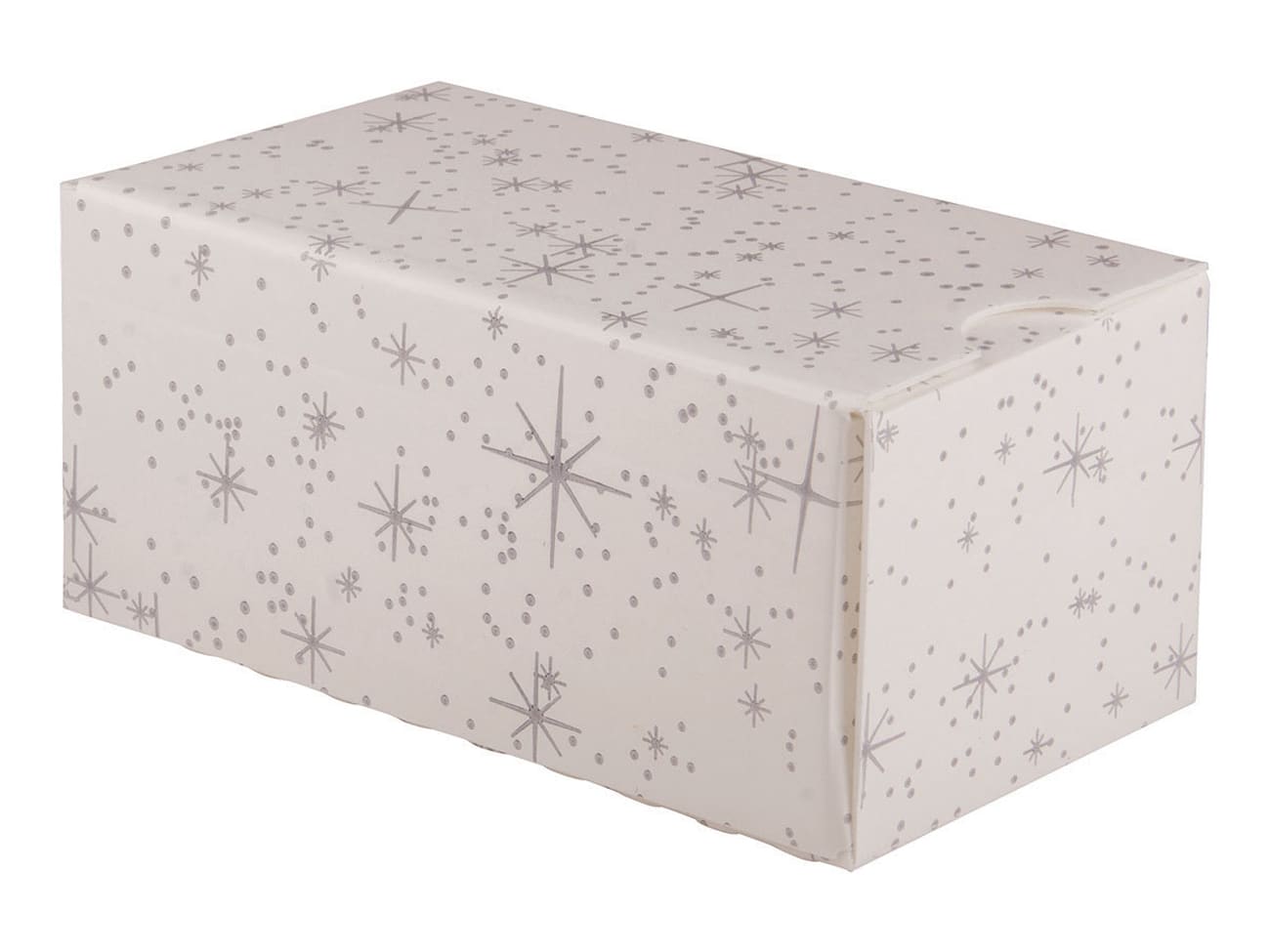 Boite Buche de Noel - Blanche et Argent - 6 Formats - colis x25