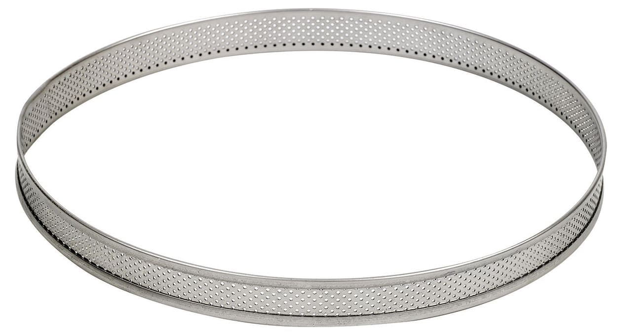 Moule à tarte inox perforé et feuille de cuisson 24 cm