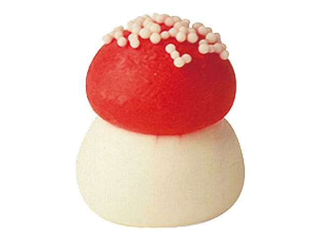 Champignons rouges en sucre - Décoration gâteau - Rouge Ø 1,8 cm (x 100)