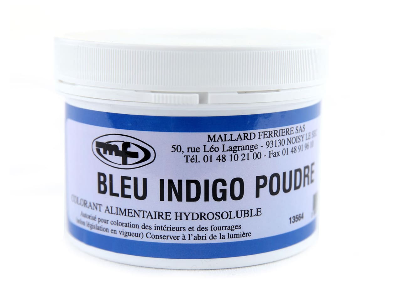 Colorant alimentaire poudre hydrosoluble - 20g - Mallard Ferrière - bleu  indigo - Appareil des Chefs