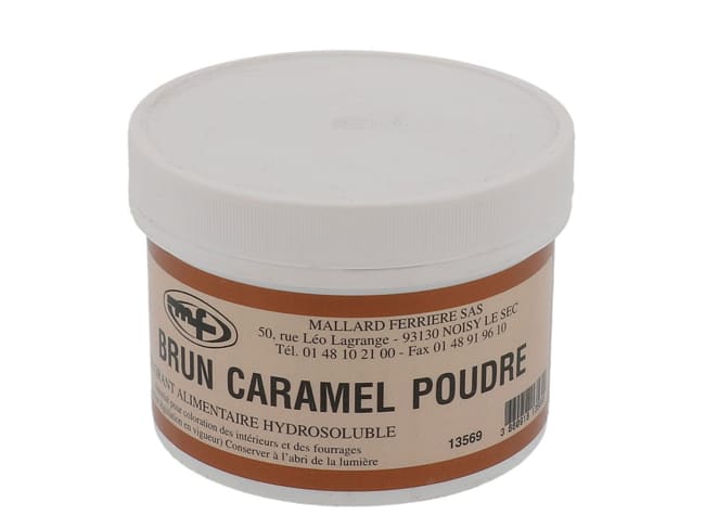 Colorant poudre brun caramel - hydrosoluble - 100 g - Mallard Ferrière