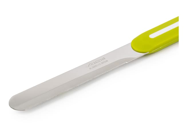Couteau microdenté à bout rond - 10 cm - Vert - Arcos