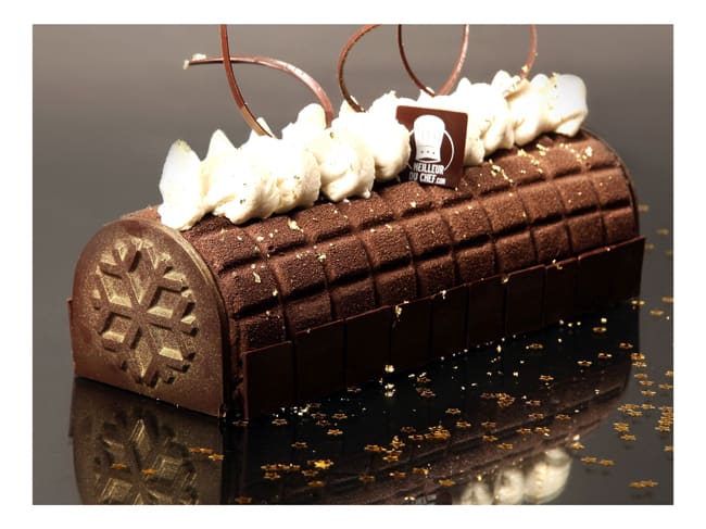 Moule à Bûche De Noël Avec Insert Et Plaque Motif Flocon De Neige