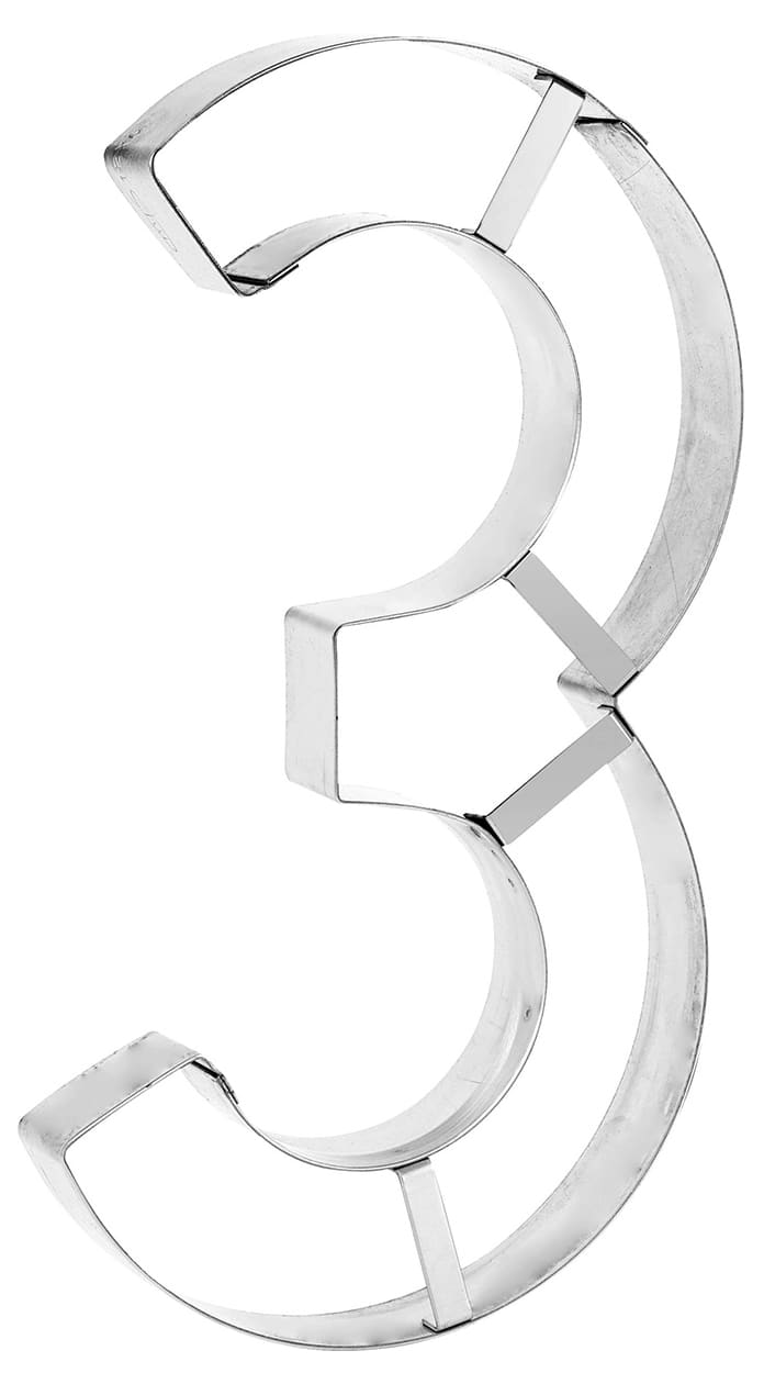 Emportepièce inox Chiffre N°3 32 x 16 cm Mallard Ferrière — free download
