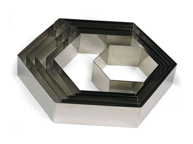 Hexagone inox - 16 x ht 4,5 cm - Mallard Ferrière
