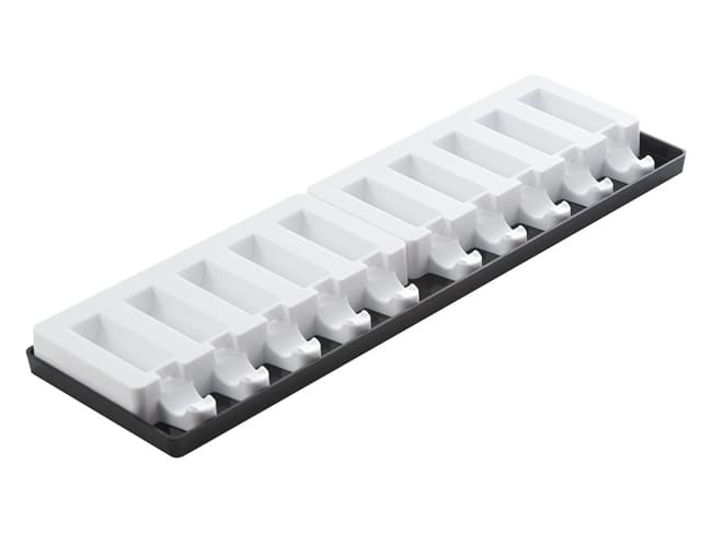 Moule silicone pour glace - 10 barres arrondies - 40 x 12 cm - Silikomart