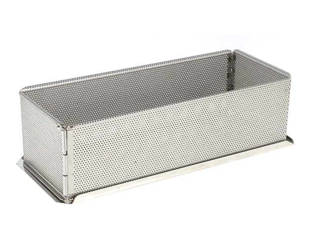 Moule à pâté en croûte large "tout inox" - perforé démontable - 30 x 12 x ht 9 cm Occasion - Mallard Ferrière