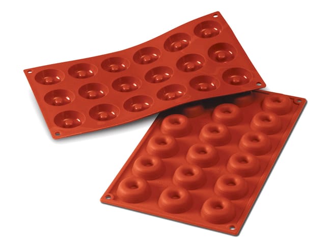 Moule silicone Silicon Flex - 18 savarins Ø 4 cm - 30 x 17,5 cm - Silikomart