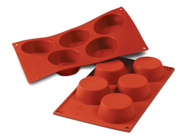 Moule silicone - 5 muffins Ø 8 cm - 30 x 17,5 cm - Silikomart