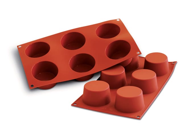 Moule à Muffins Silicone 6 Cavités - De Buyer MOUL'FLEX - Noir - Résiste -40°C à +280°C