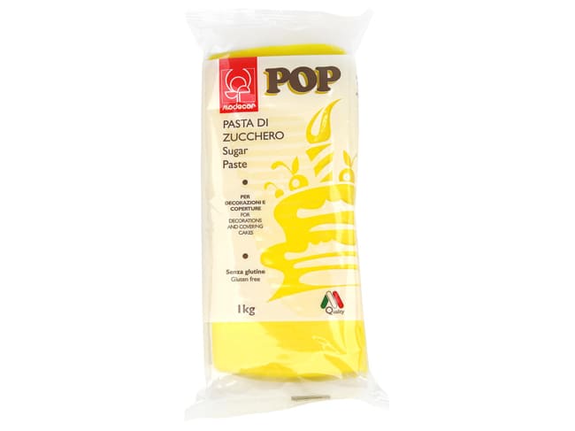 Pâte à sucre jaune - Sachet de 1 kg - Modécor