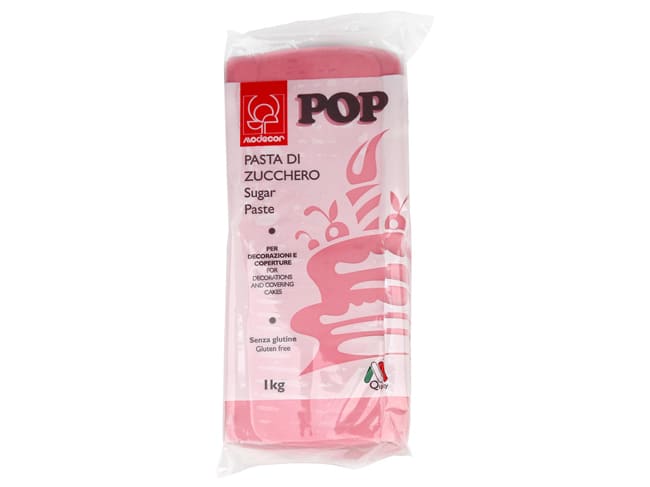 Pâte à sucre rose - Sachet de 1 kg - Modécor