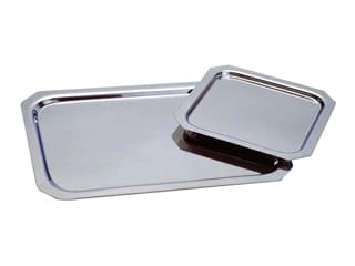 Plateau inox à pans coupés