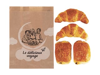 Sac à croissants (x 1000) - kraft brun - 2 croissants