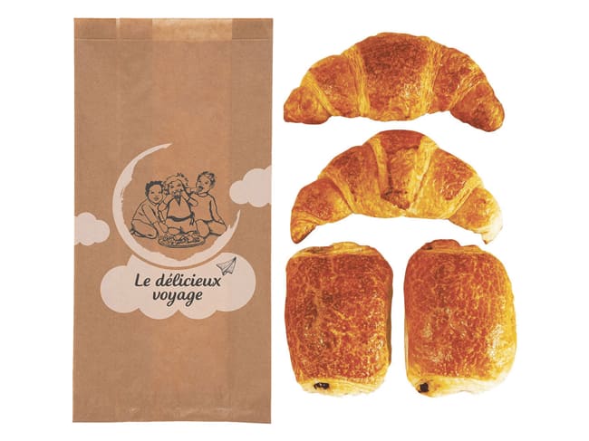 Sac à croissants (x 1000) - kraft brun - 4 croissants