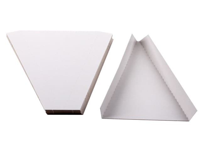 Triangle rainé (x 250) - carton blanc - 16 x 12 cm - Mallard Ferrière