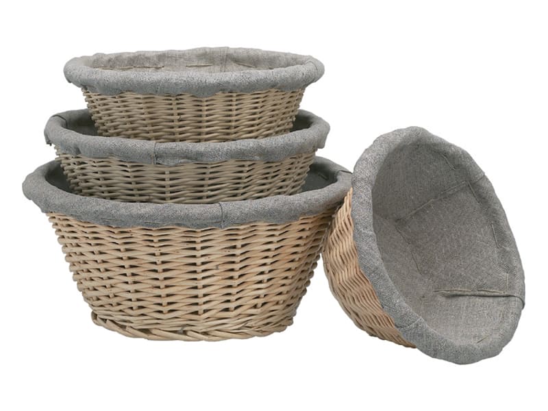 Panier Banneton En Osier Et Toile De Jute - Marron Et Beige - Pour Offrir Ou Décorer