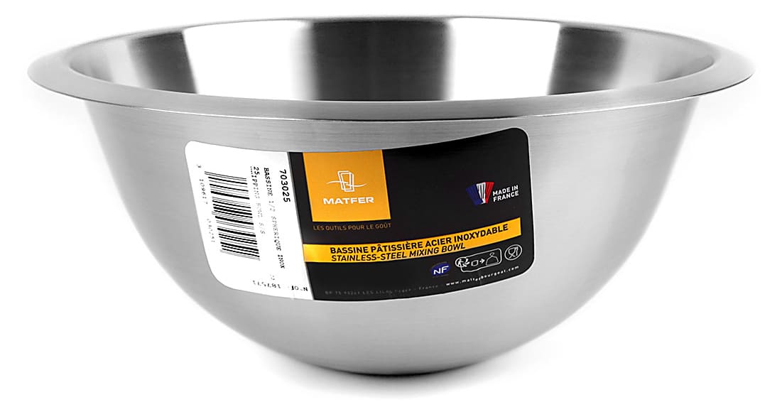 Cul De Poule Inox Avec Fond Antidérapant Silicone - 20 Cm De Diamètre - Gobel - Pour Pâtisserie, Cuisine
