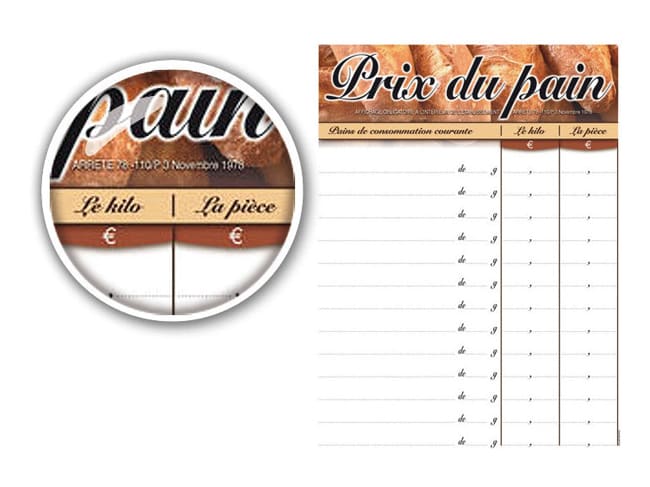 Pancarte "Prix du pain"